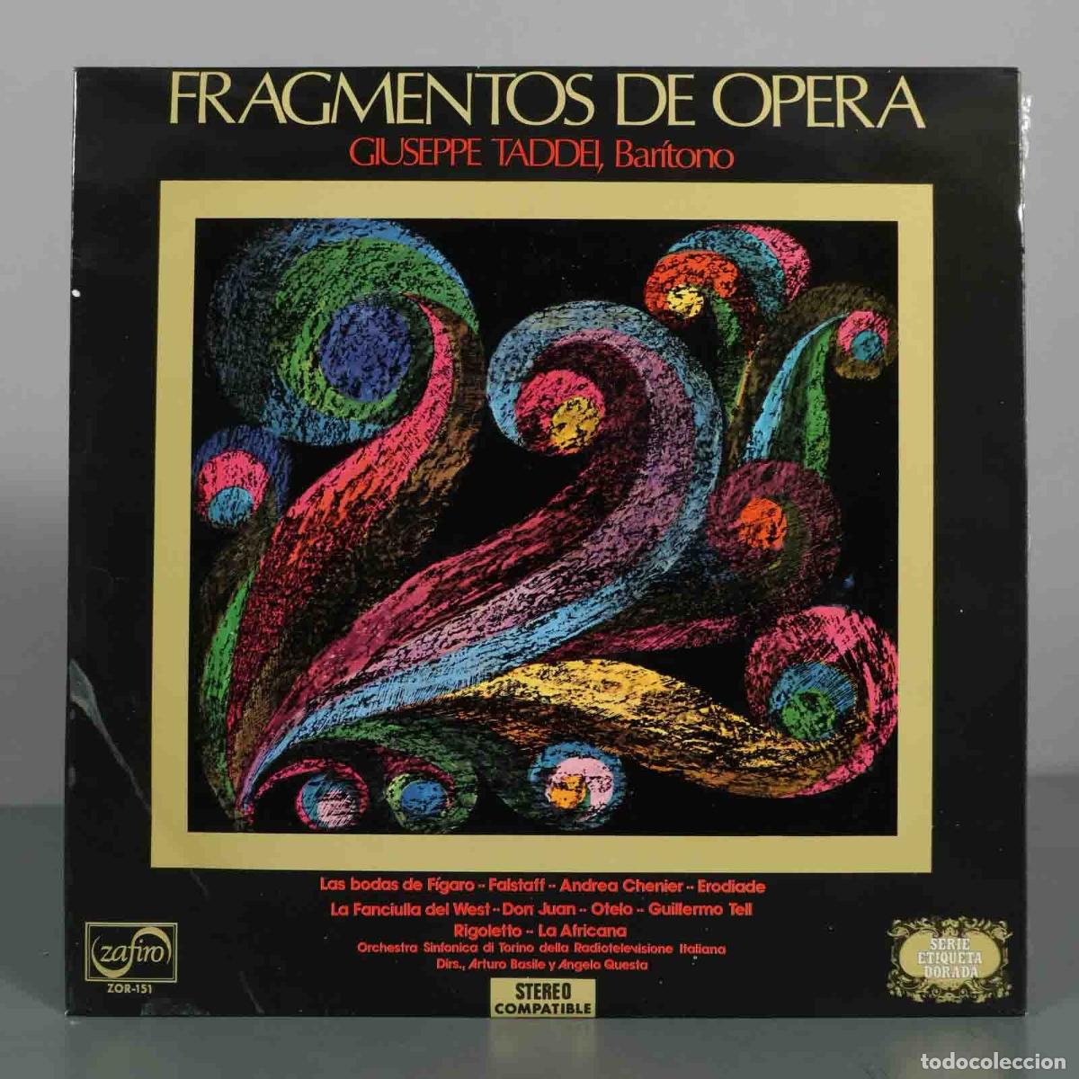 Discos de vinilo: LP. Fragmentos de &Oacute;pera - Giuseppe Taddei - Orchestra Sinfonica di Torino della Radiotelevisione It