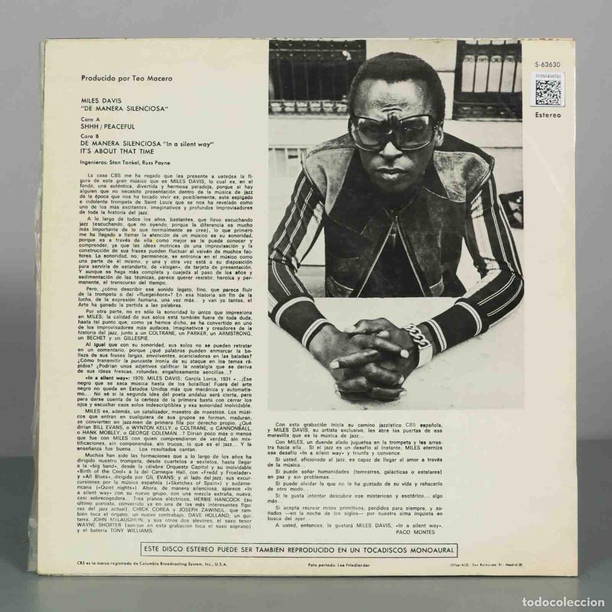 Discos de vinilo: LP. In A Silent Way - Miles Davis - Foto 2