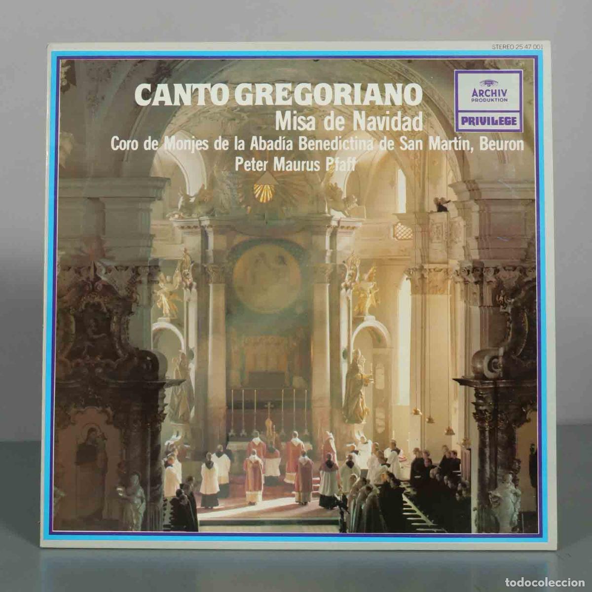 Discos de vinilo: LP. Canto Gregoriano: Misa de Navidad - Coro de Monjes de la Abad&iacute;a Benedictina de San Mart&iacute;n, Beur