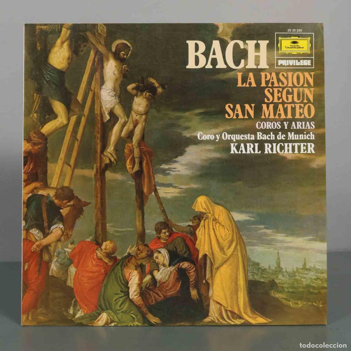 Discos de vinilo: LP. La Pasi&oacute;n seg&uacute;n San Mateo - Johann Sebastian Bach - Orquesta Bach de Munich, Coro Bach de Munic