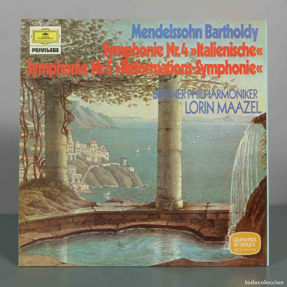 Discos de vinilo: LP. Mendelssohn Bartholdy - Sinfon&iacute;as n.&ordm; 4 y 5 - Berliner Philharmoniker, Lorin Maazel