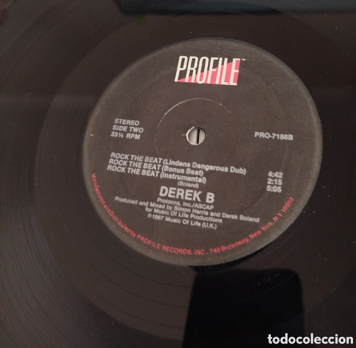 Discos de vinilo: Derek B - Rock the beat - Foto 2