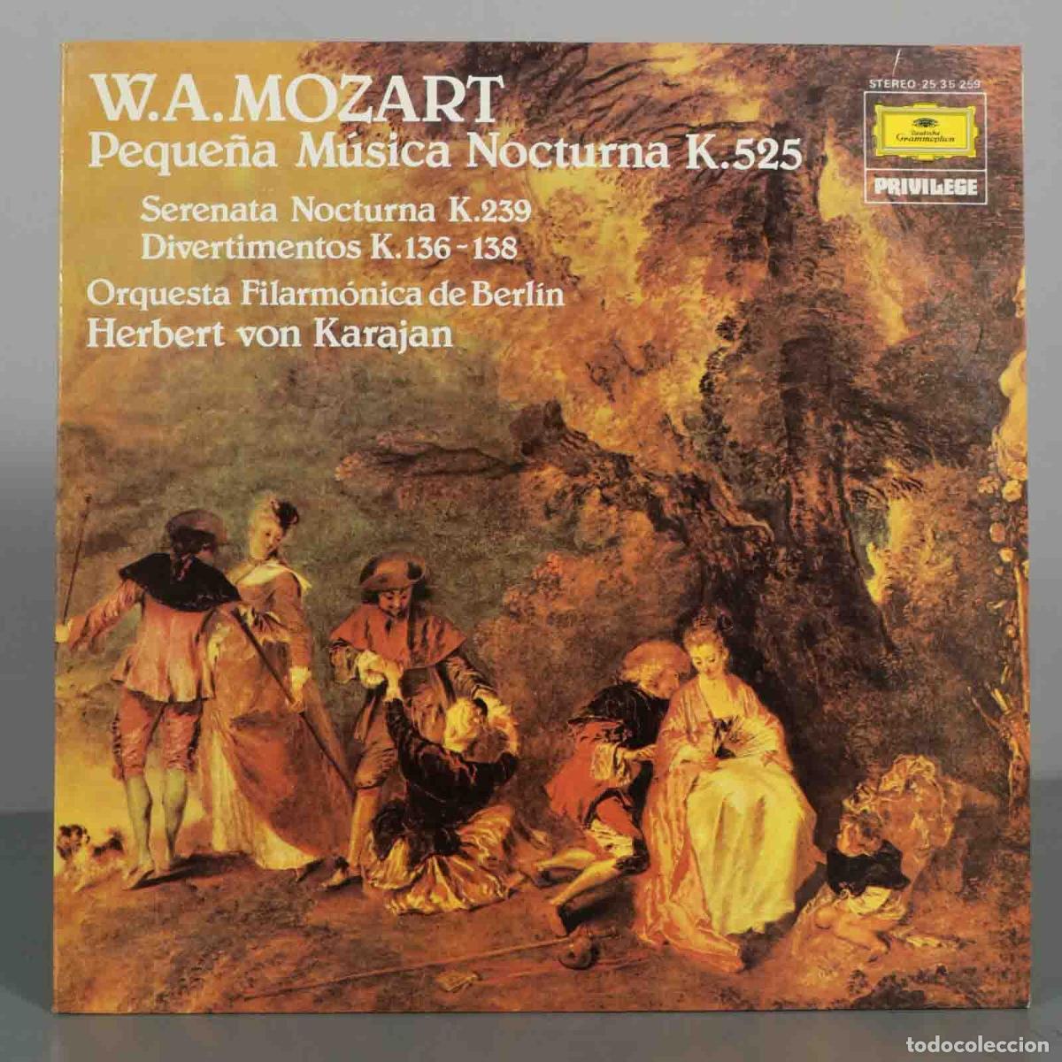 Discos de vinilo: LP. Peque&ntilde;a M&uacute;sica Nocturna K.525, Serenata Nocturna K.239, Divertimentos K.136-138 - MOZART