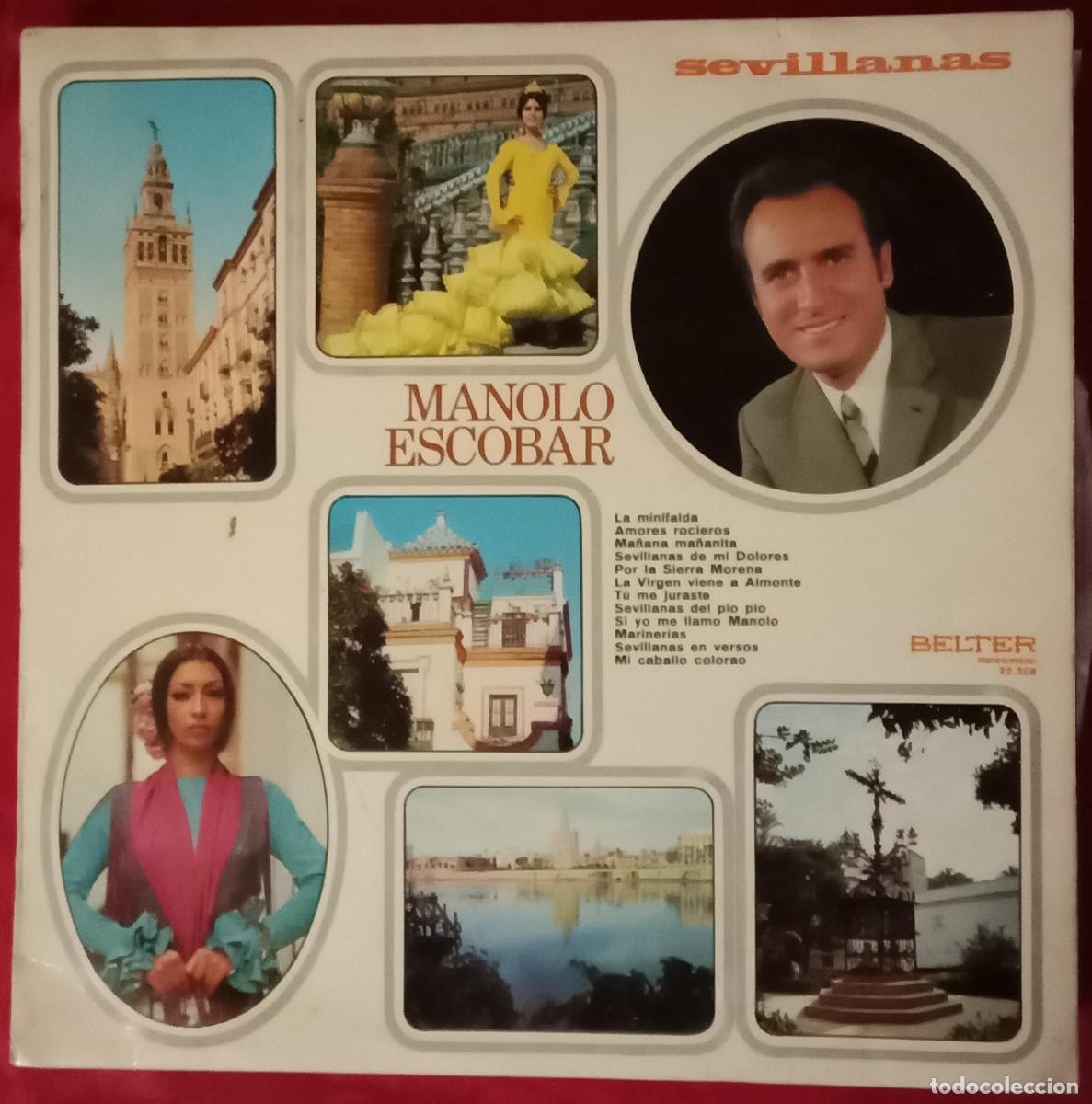 Discos de vinilo: Manolo Escobar - Sevillanas - La Minifalda / Amores Rocieros... - Edit. Discos BELTER. S.A. 1971