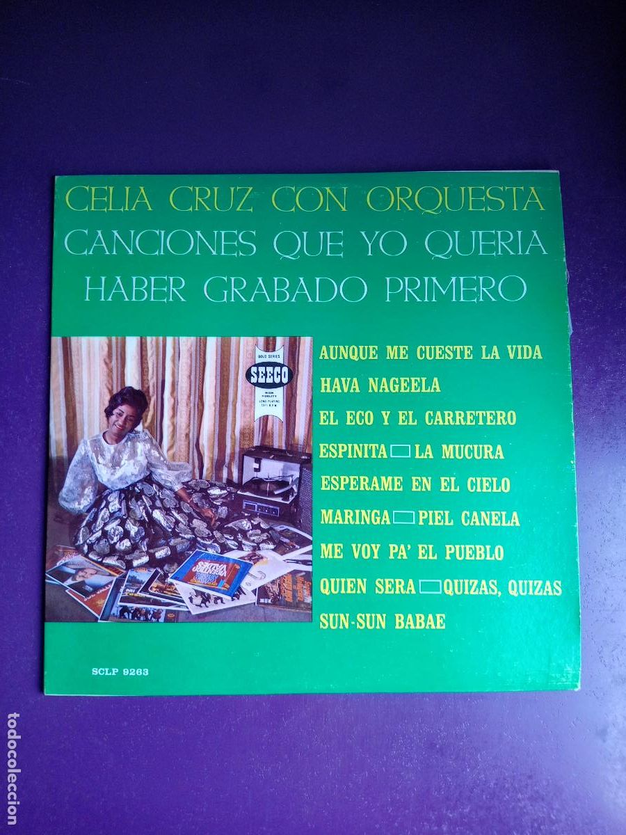 Discos de vinilo: Celia Cruz Con Orq &lrm;&ndash; Canciones Que Yo Queria Haber Grabado Primero - LP SEECO 1964 - CUBA SON