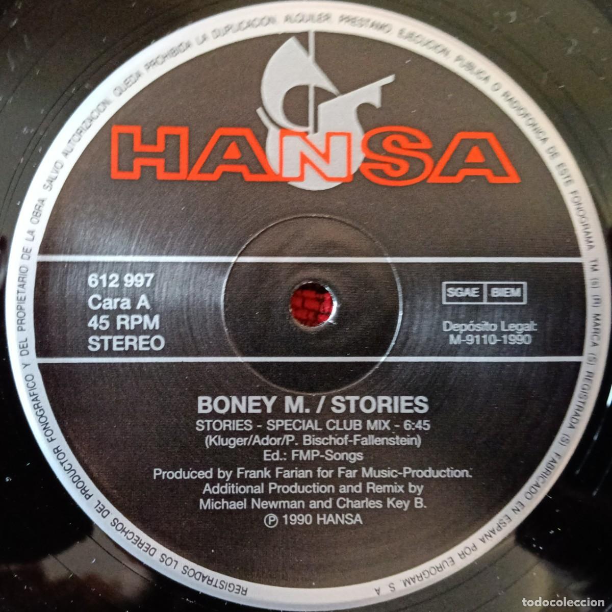 Discos de vinilo: BONEY M ** Stories ** MAXI SINGLE VINILO 1990 - Foto 3