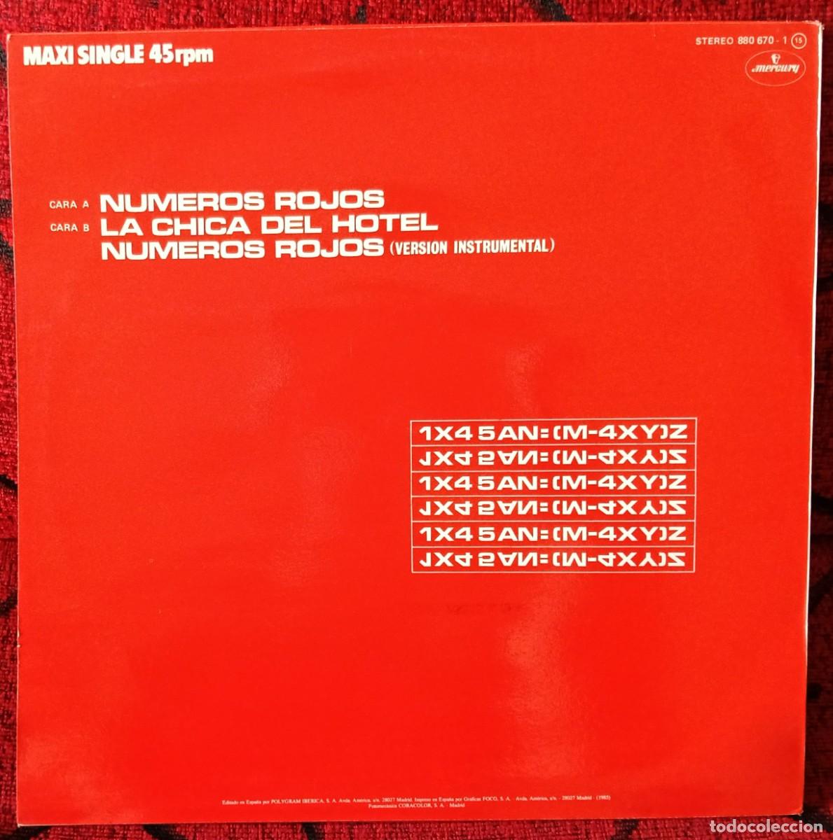 Discos de vinilo: AZUL Y NEGRO ** N&uacute;meros Rojos ** MAXI SINGLE VINILO 1985 - Foto 2