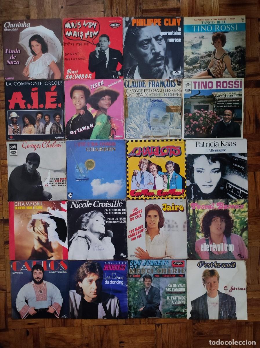 Discos de vinilo: Gran Lote de Discos de Vinilo (Singles/45 RPM) - Cl&aacute;sicos de la M&uacute;sica Francesa, Pop, Disco y Varied