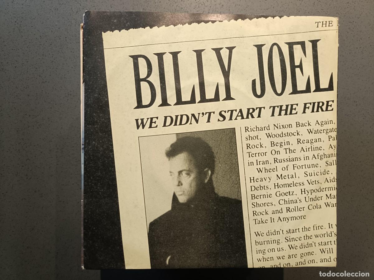 Discos de vinilo: Billy Joel - We didn&acute;t Start The Fire - Single sello CBS 1989