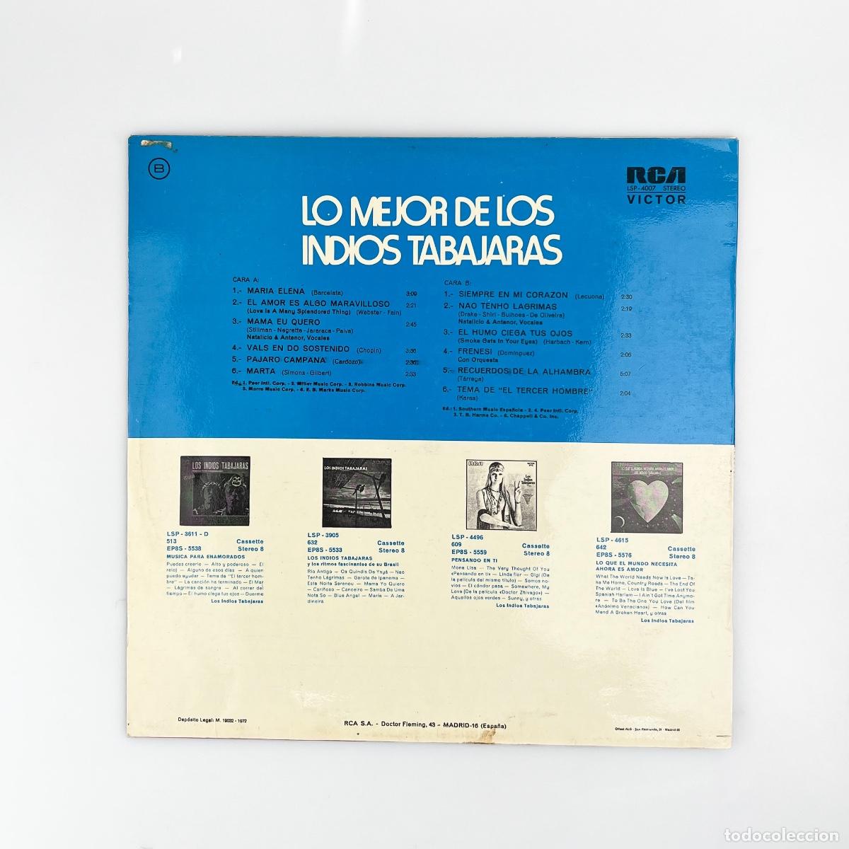 Discos de vinilo: LP. Los Indios Tabajaras. Lo Mejor De Los Indios Tabajaras - Foto 2