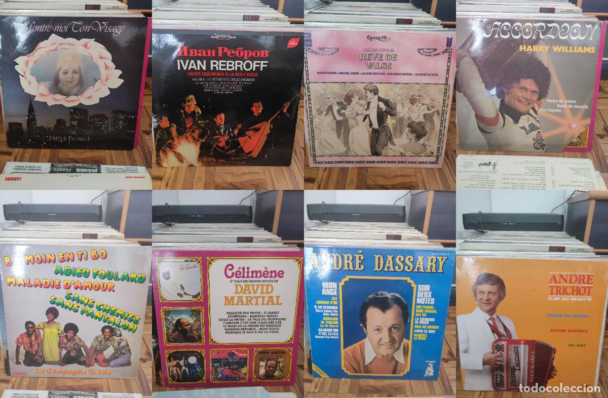 Discos de vinilo: Lote de 35 Discos de Vinilo LP (33 RPM) - Chanson Fran&ccedil;aise, Instrumental, Folklore y Pop Cl&aacute;sico