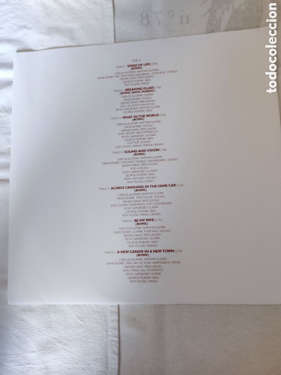 Discos de vinilo: DAVID BOWIE - LOW (1984) - Foto 4