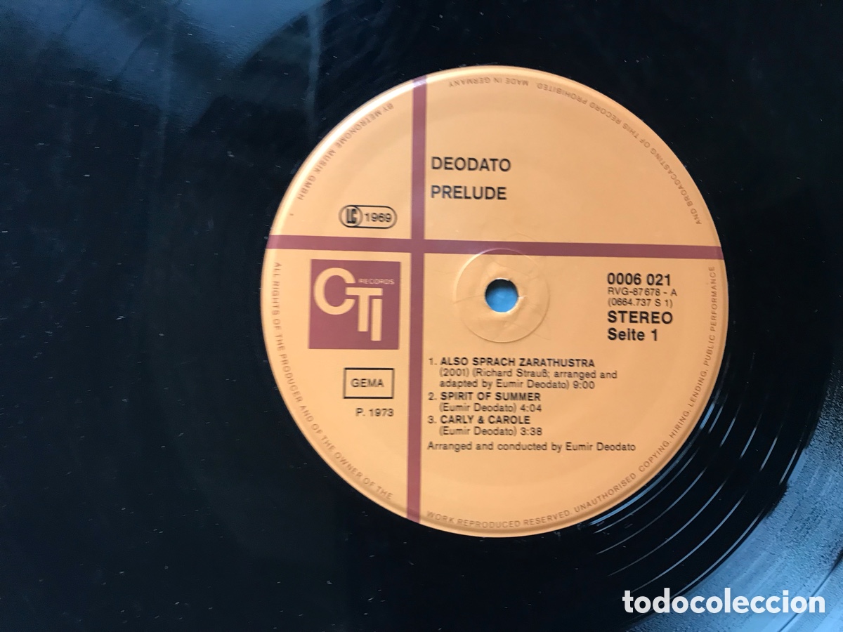 Discos de vinilo: 2001. Deodato. CTI records - Foto 3