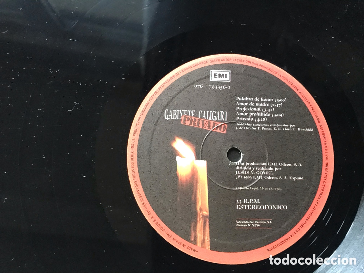 Discos de vinilo: Privado. Gabinete Caligari - Foto 4