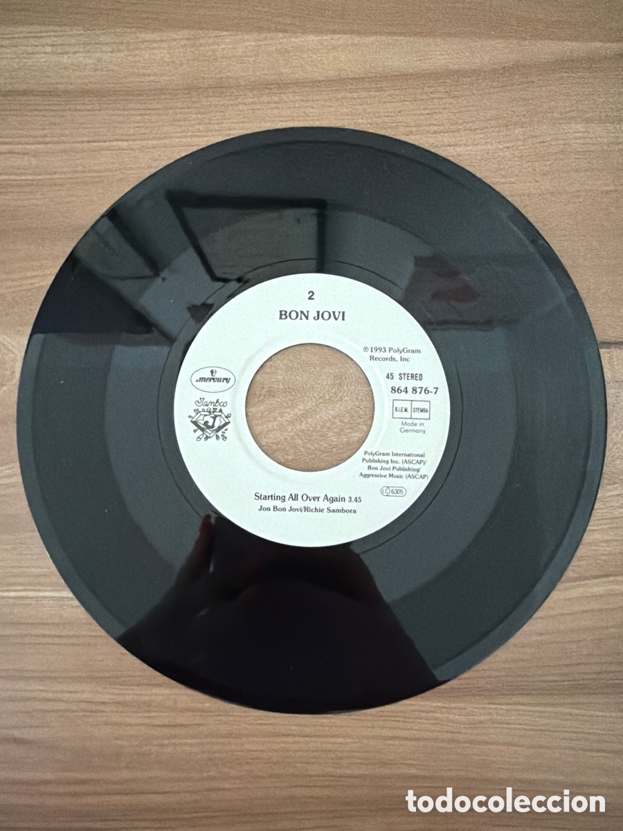 Discos de vinilo: BON JOVI (SN) BED OF ROSES A&Ntilde;O 1992