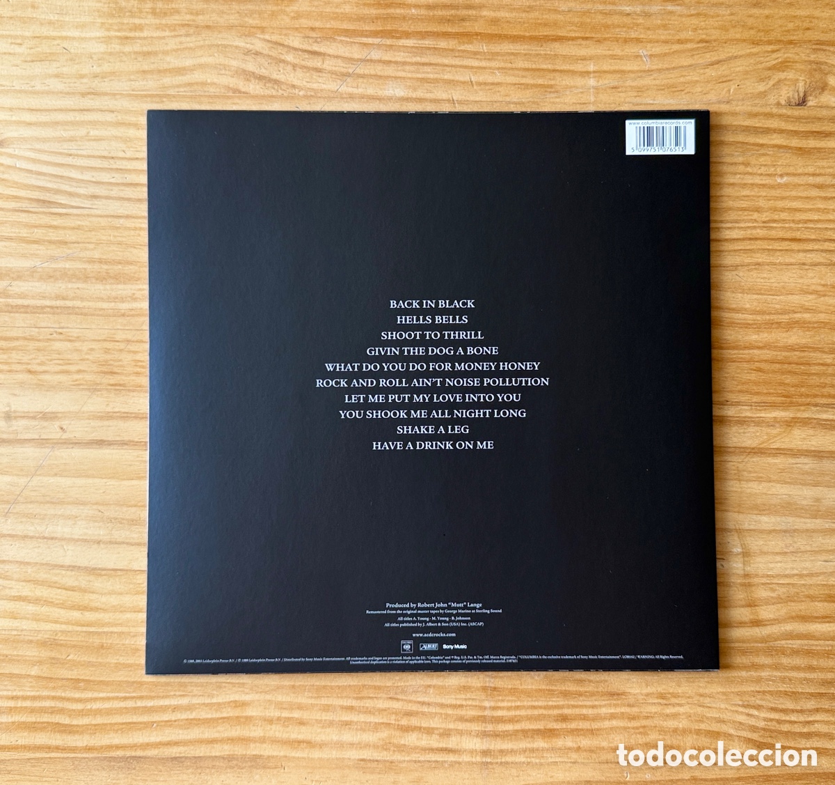 Discos de vinilo: AC/DC - Back in black. Remastered, 180g. EU 2003 - Foto 2