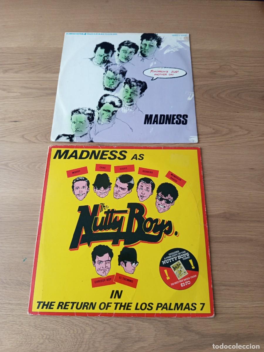 Discos de vinilo: LOTE 2 MAXIS. MADNESS / IN THE RETURN OF LOS PALMAS 7 / A LIMITED EDITION 4 TRACK FLAT BLACK PLASTIC