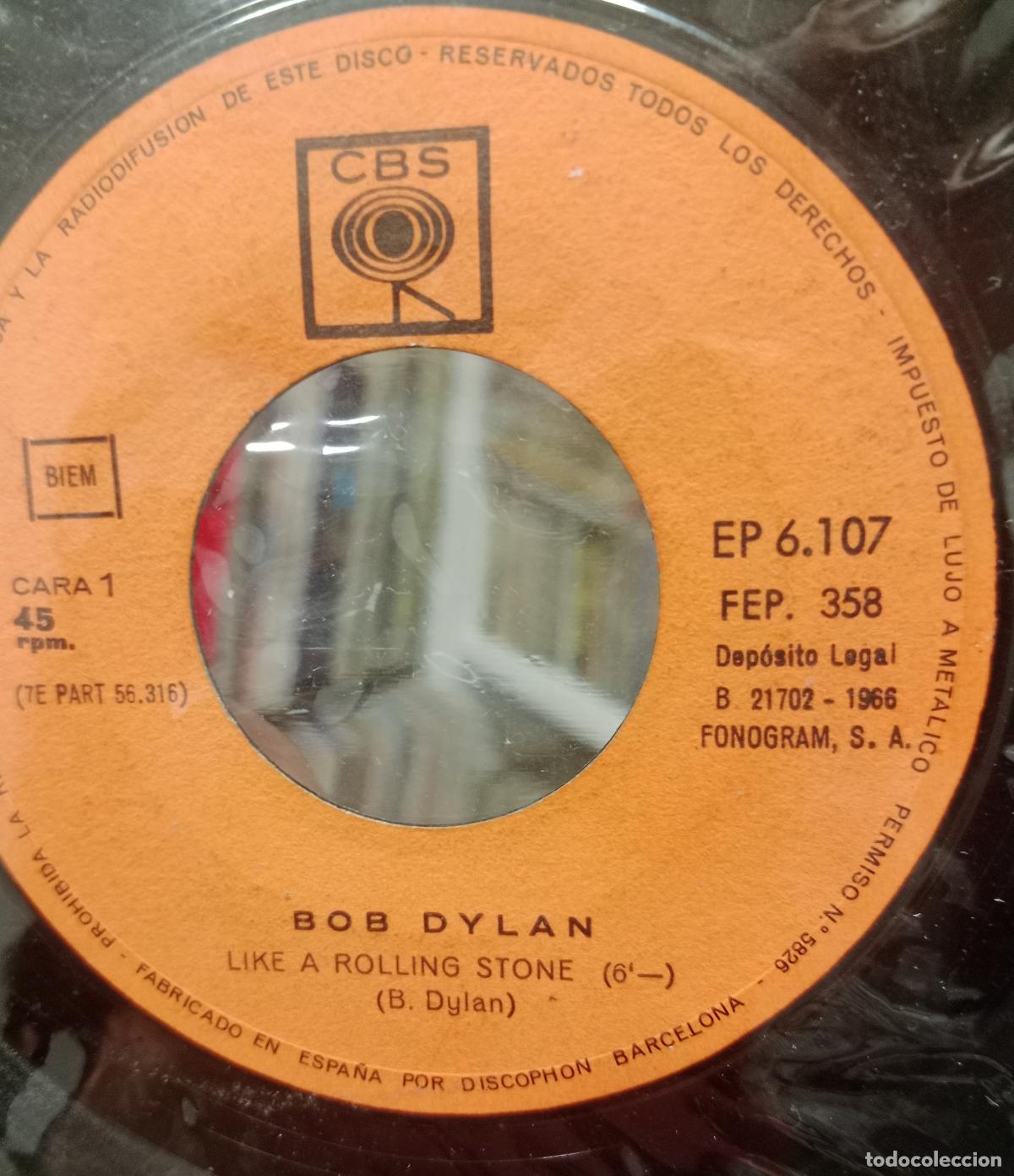 Discos de vinilo: Bob Dylan - Like A Rolling Stone / Gates Of Eden single Espa&ntilde;a 1966