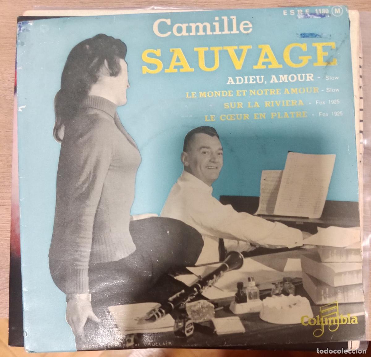 Discos de vinilo: Camille Sauvage Et Son Orchestre &ndash; Adieu, Amour single 1958