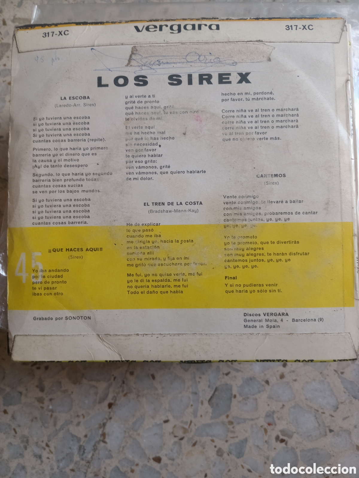 Discos de vinilo: EP LOS SIREX LA ESCOBA 1965 - Foto 2