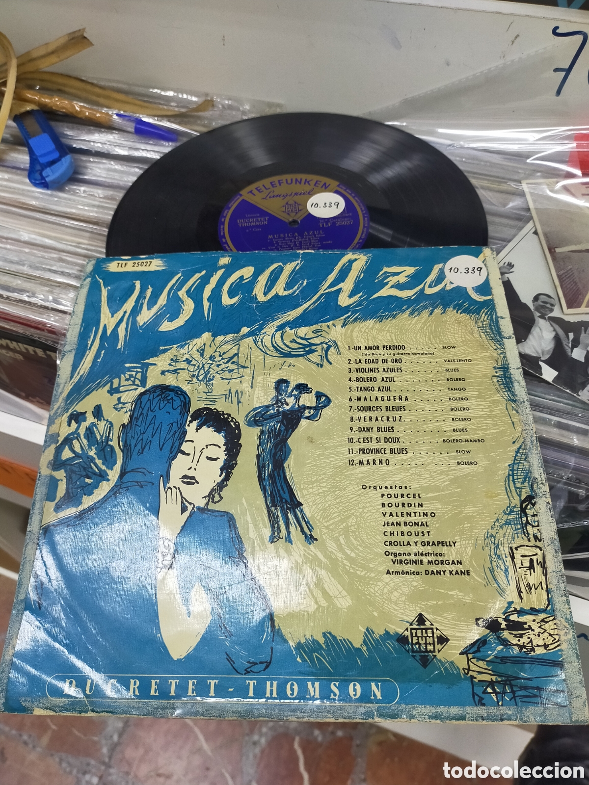 Discos de vinilo: M&uacute;sica azul LP 10'' Espa&ntilde;a