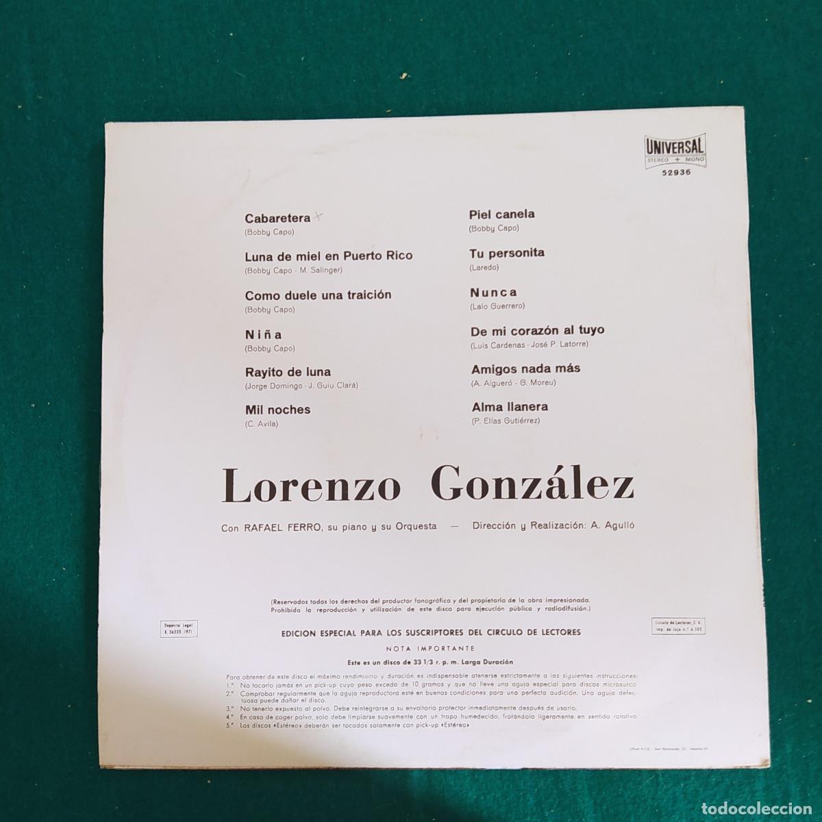 Discos de vinilo: Lorenzo Gonzalez &ndash; Lorenzo Gonzalez - Foto 2