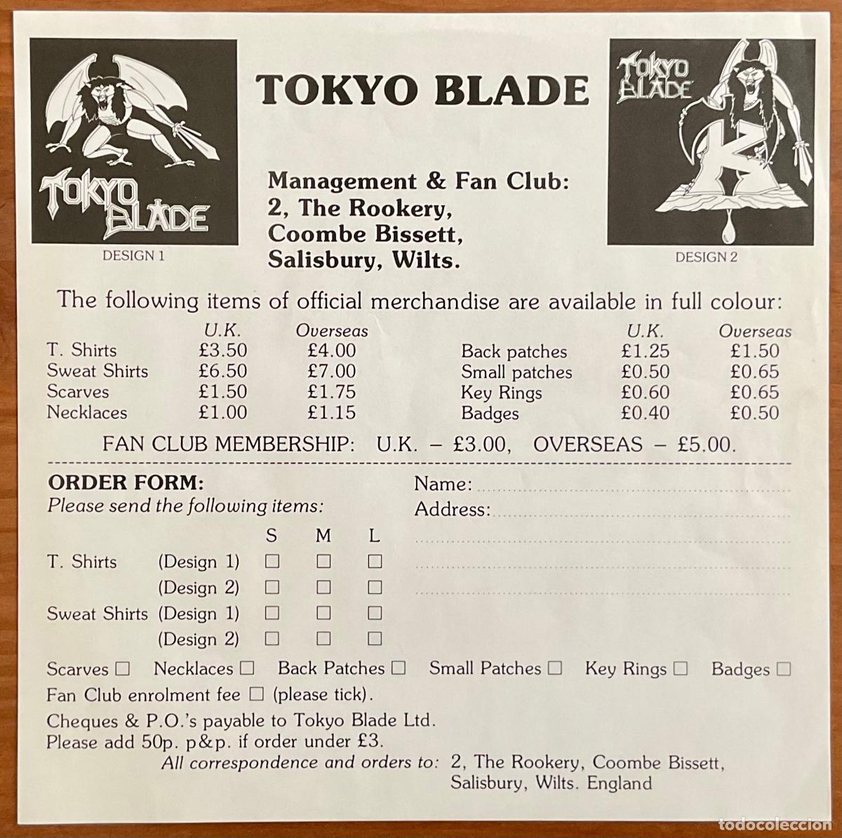 Discos de vinilo: TOKYO BLADE - TOKYO BLADE - Foto 3