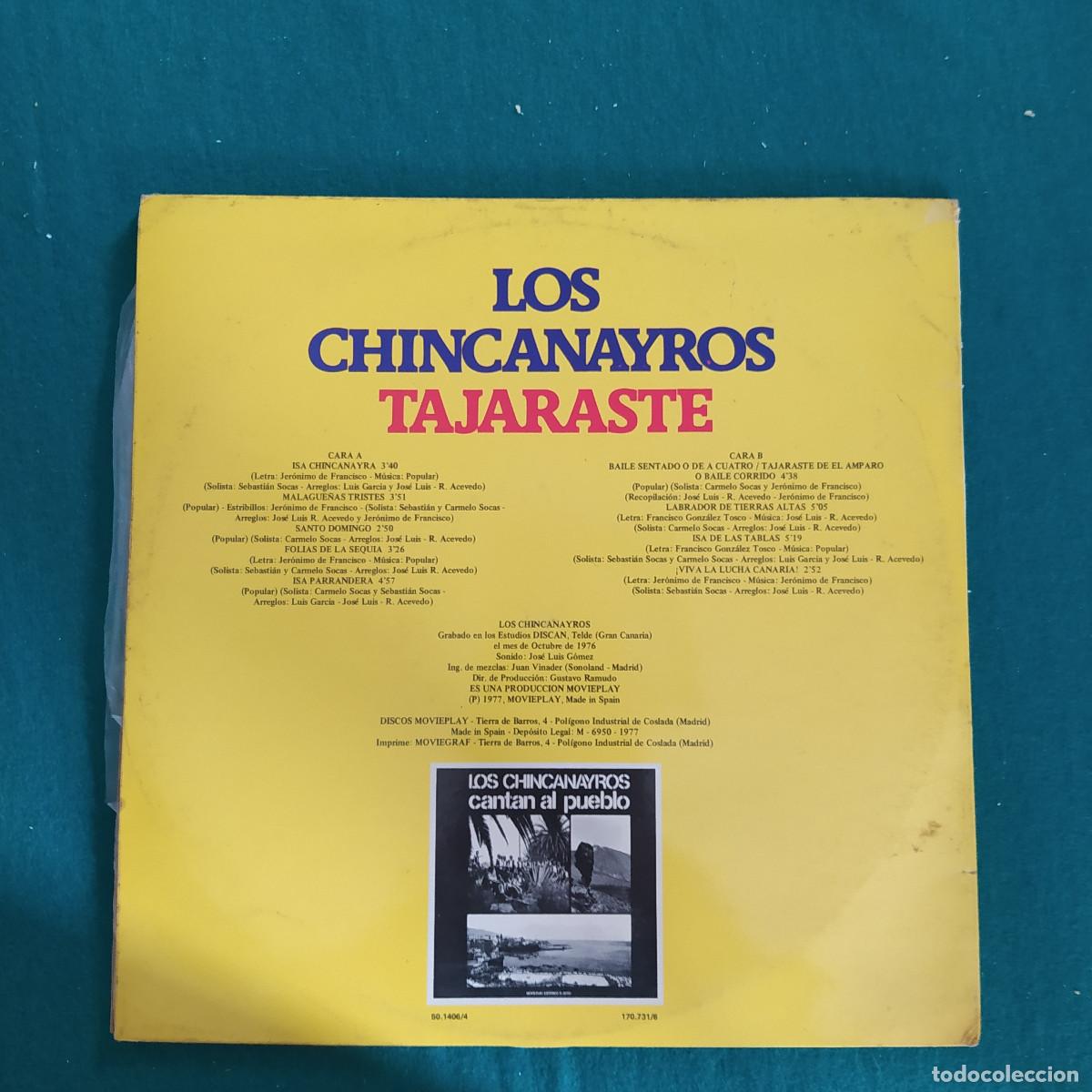 Discos de vinilo: Los Chincanayros &ndash; Tajaraste - Foto 2