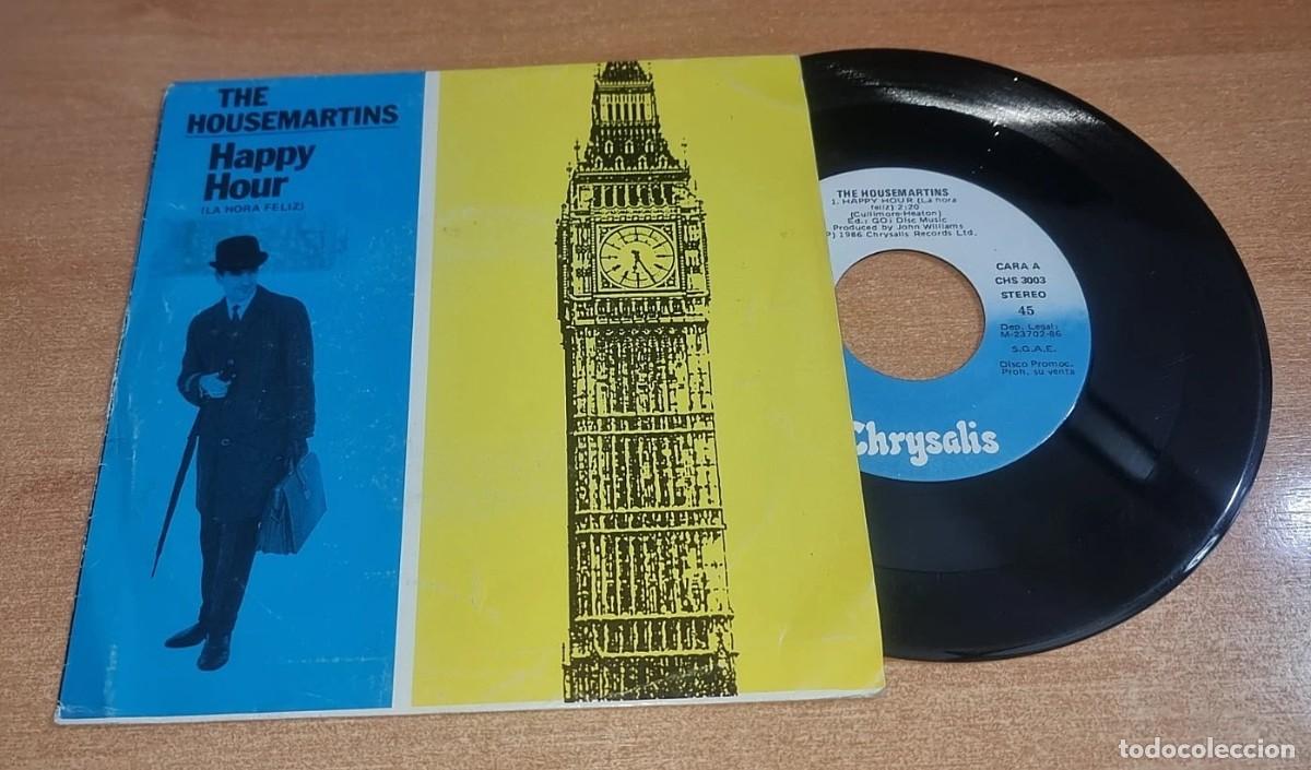 Discos de vinilo: THE HOUSEMARTINS Happy hour SINGLE VINILO PROMO DEL A&Ntilde;O 1986 CONTIENE 2 TEMAS