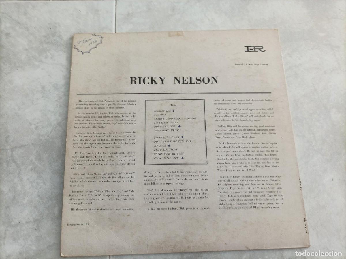 Discos de vinilo: Ricky Nelson lp original americano - Foto 2