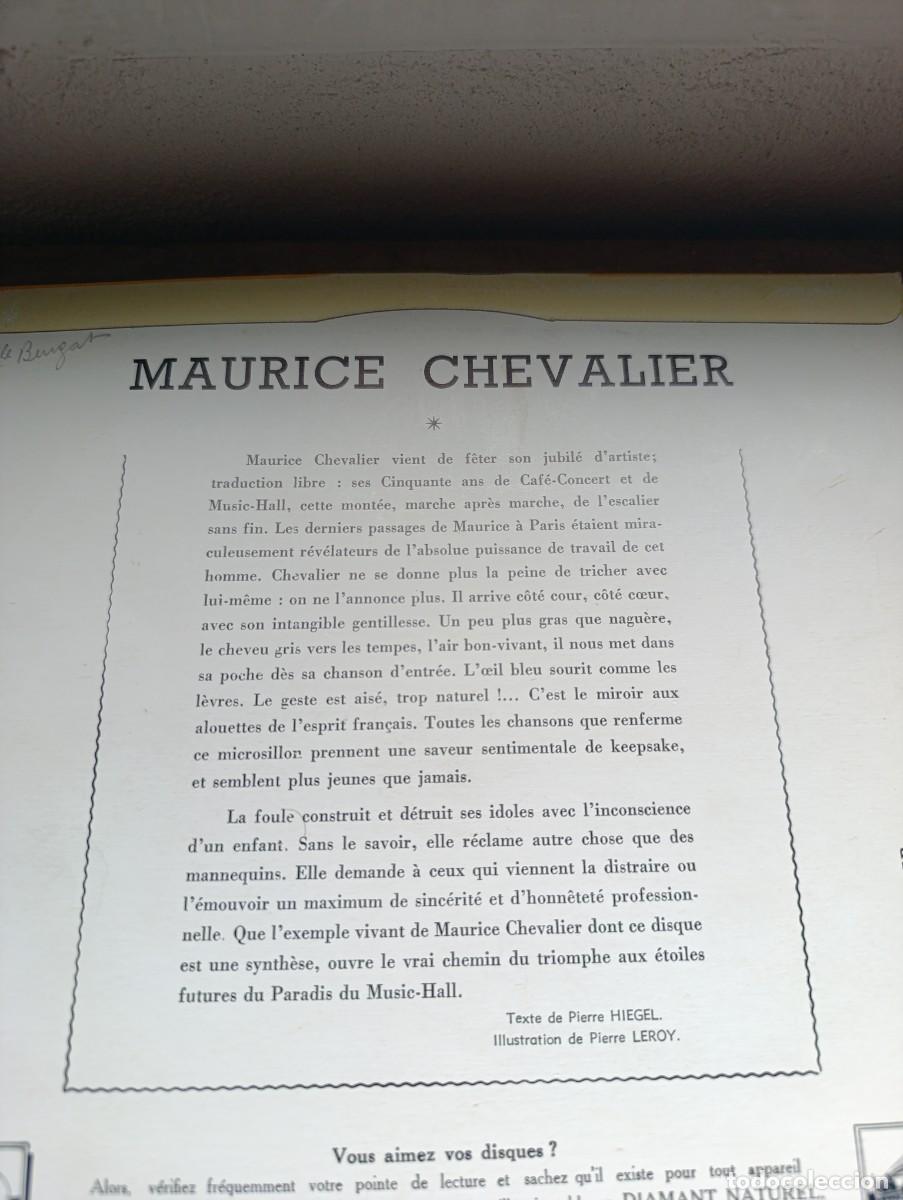 Discos de vinilo: LP Maurice Chevalier &ndash; &Ccedil;a Cest Pass&eacute; Un Dimanche - Foto 4