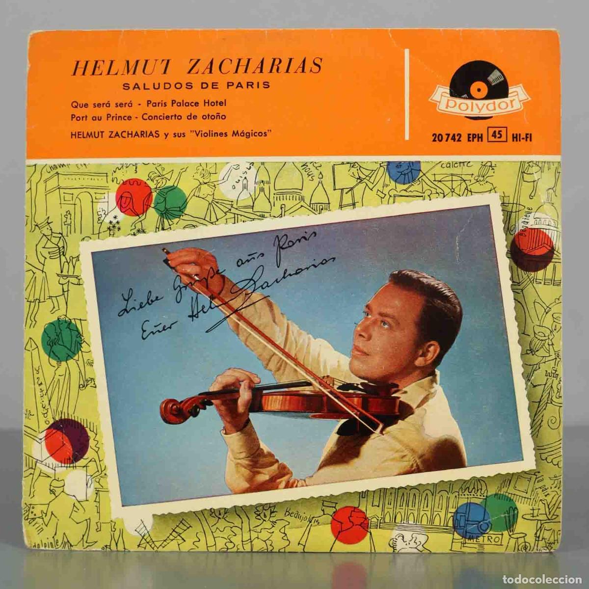 Discos de vinilo: EP. Saludos de Paris - Helmut Zacharias y sus Violines M&aacute;gicos - Polydor
