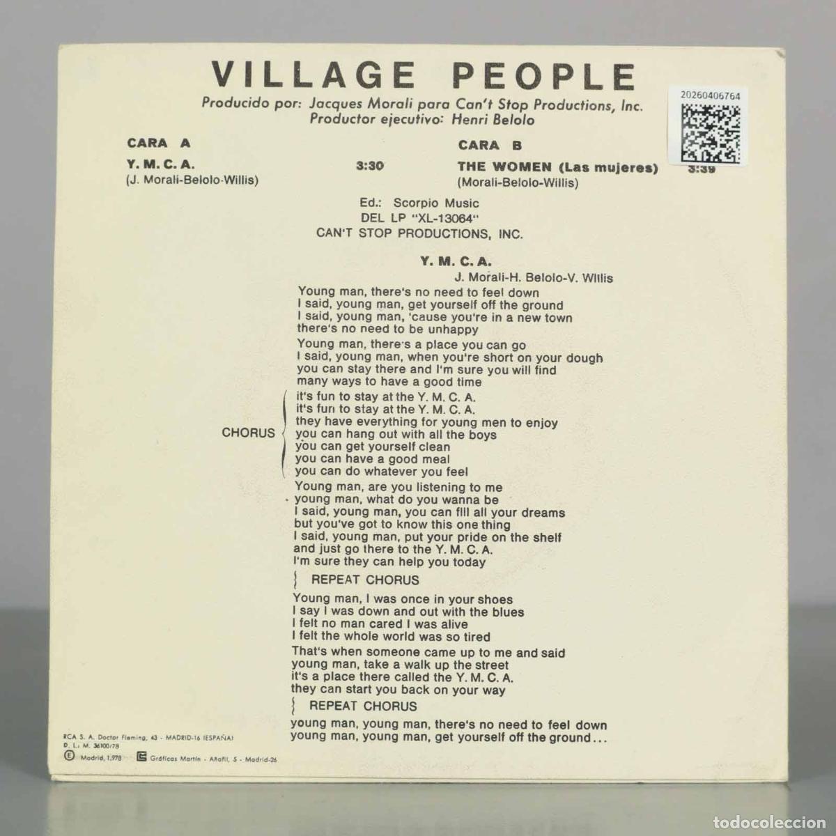 Discos de vinilo: SINGLE. Y.M.C.A. - Village People - Foto 2