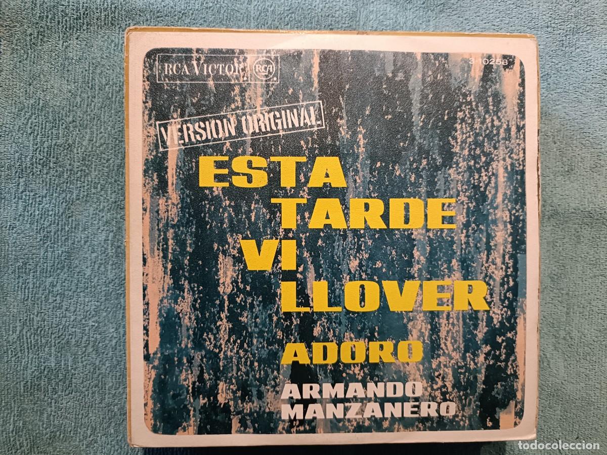 Discos de vinilo: Armando Manzanero - Esta tarde vi llover / Adoro - Single sello RCA 1967
