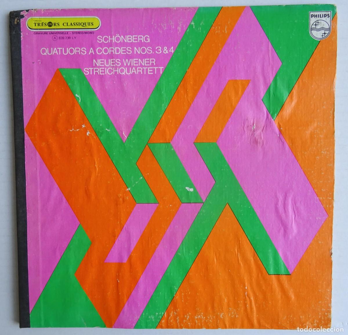 Discos de vinilo: Sch&ouml;nberg Quartors a cordes nos 3 &4 Neues Wiener Streichquartett Edici&oacute;n francesa