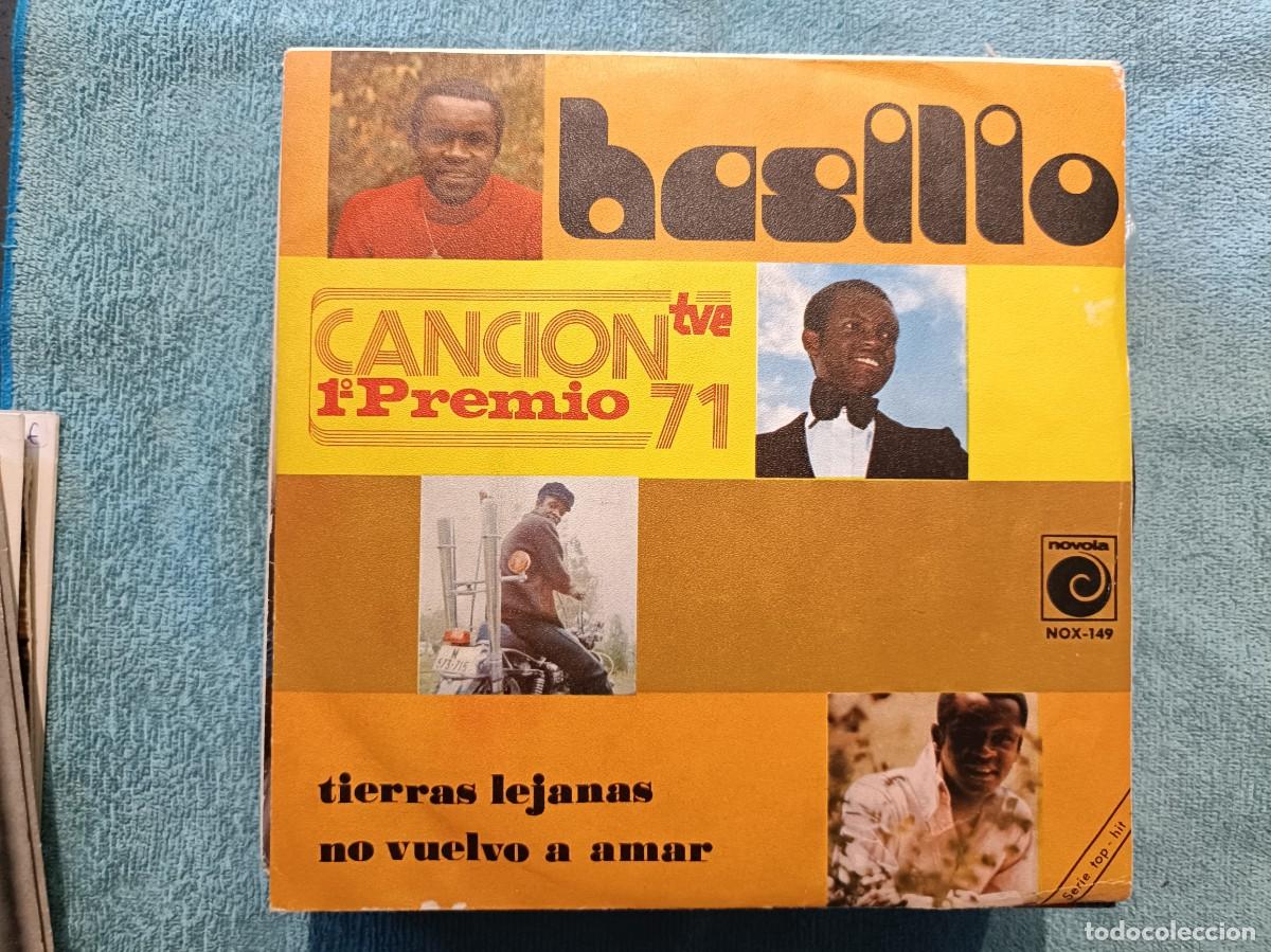 Discos de vinilo: Basilio - Canci&oacute;n 71, TVE 1&ordm; Premio . Tierras lejanas / No vuelvo a amar - Single sello Novola 1971