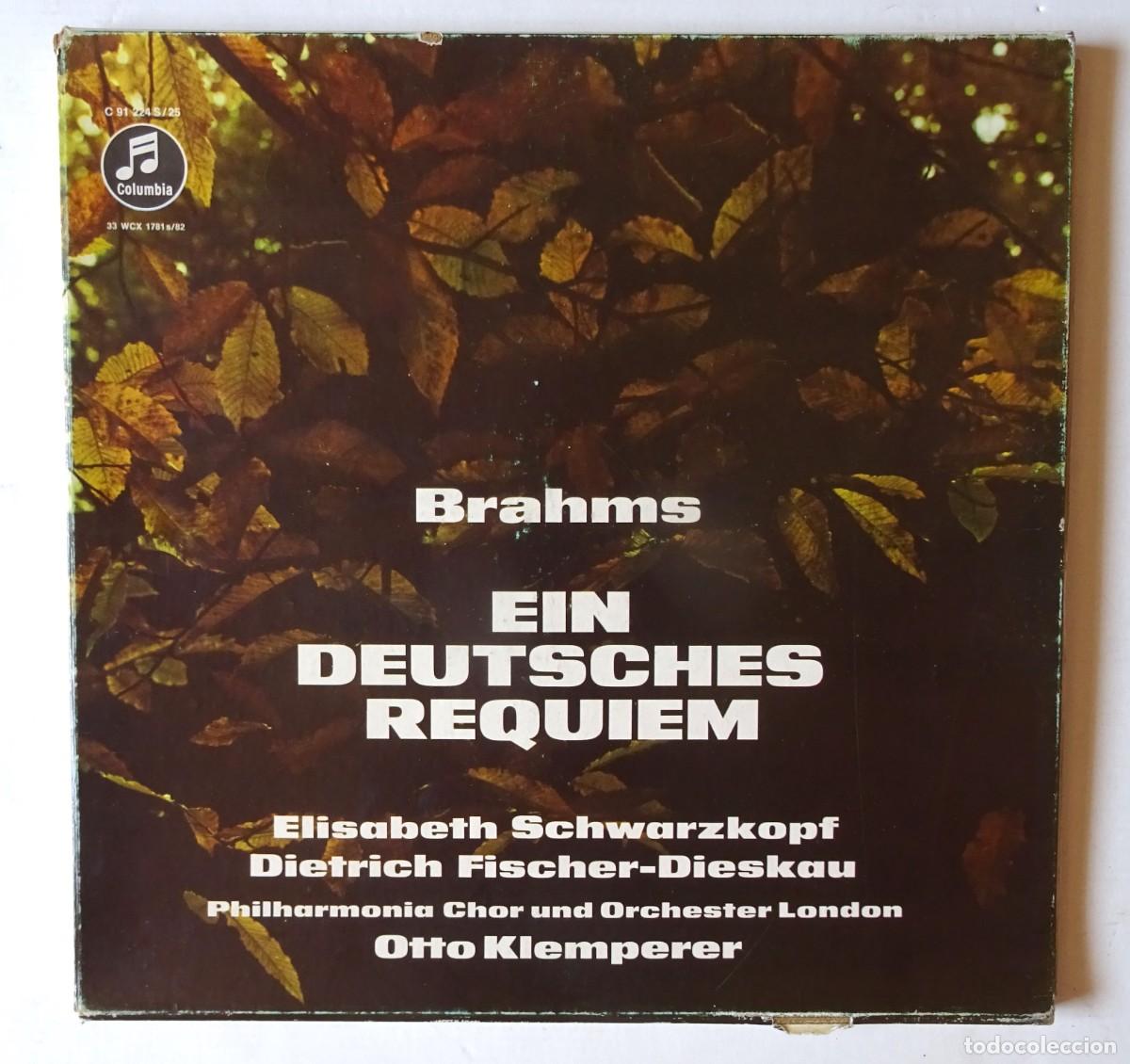 Discos de vinilo: BRAHMS EIN DEUTSCHES REQUIEM (Requiem Alem&aacute;n) Otto Klemperer Columbia Edici&oacute;n Alemana.Estuche 2LP