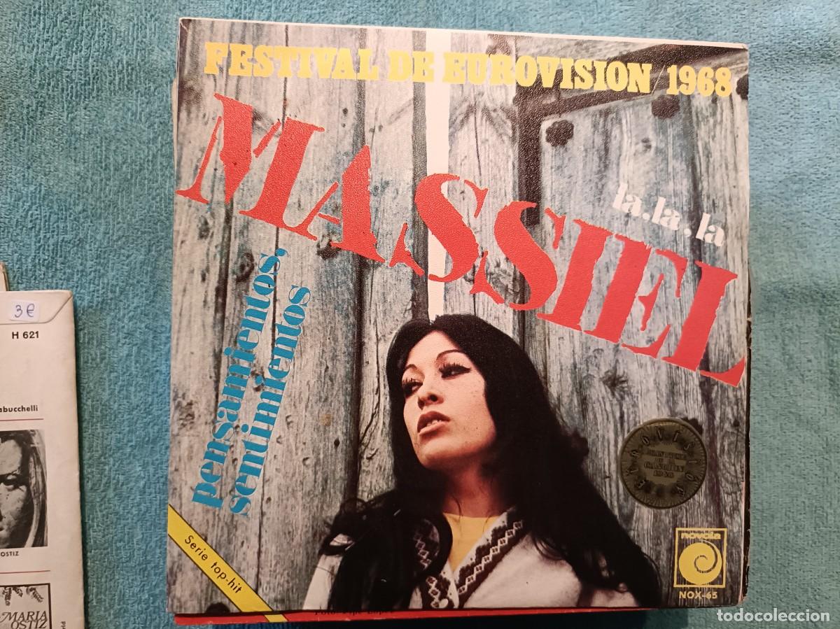 Discos de vinilo: Massiel - Festival de Eurovisi&oacute;n 1968 - La, La, La / Pensamientos, Sentimientos - Single Novola 1968