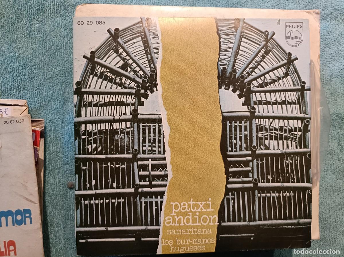 Discos de vinilo: Patxi Andion - Samaritana / Los Bur-manos Hu-gueses - Single sello Philips 1971