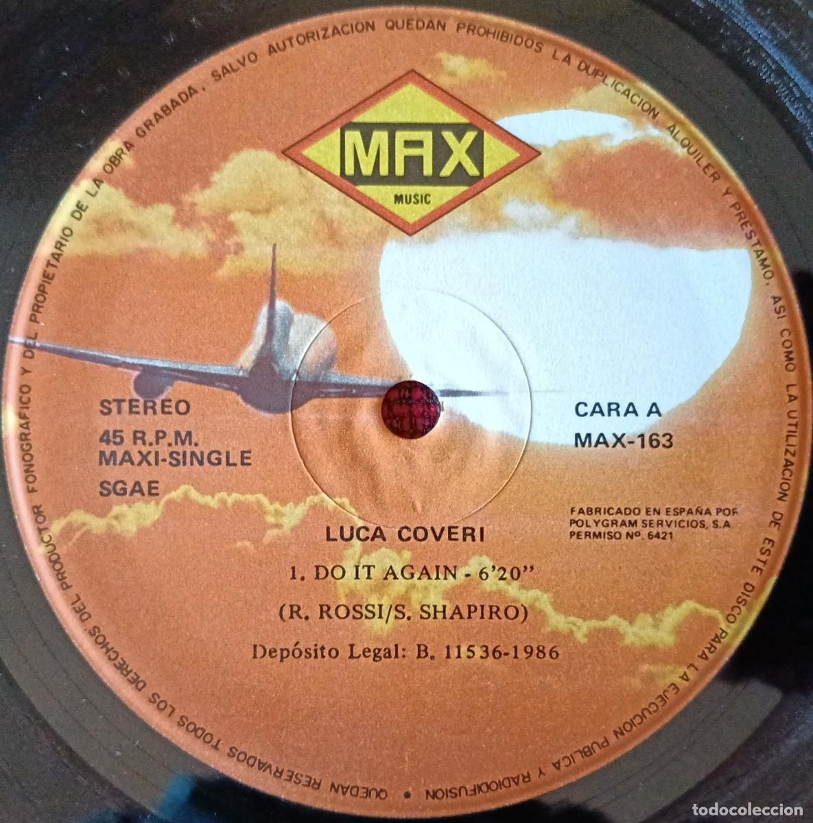 Discos de vinilo: LUCA COVERI ** Do It Again ** MAXI SINGLE VINILO 1986 - Foto 3