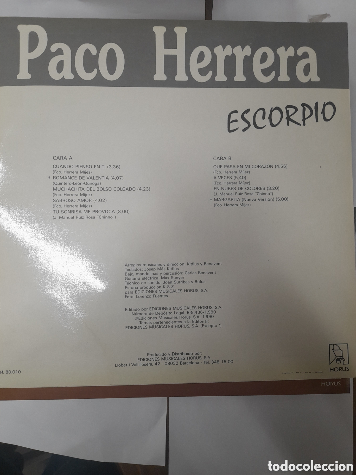 Discos de vinilo: PACO HERRERA. ESCORPIO. - Foto 2