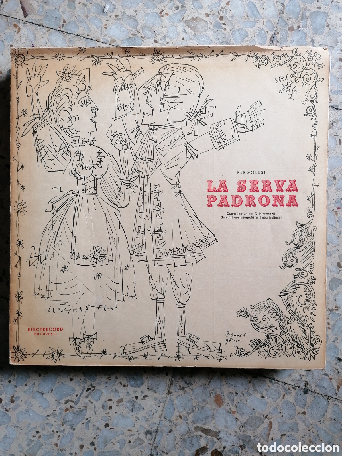 Dischi in vinile: LP LA SERVA PADRONA PERGOLESI PORTADA ABIERTA CON LAS LETRAS DE LAS CANCIONES