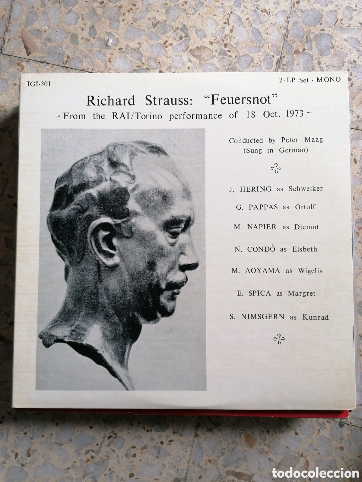Disques de vinyle: 2 LP RICHARD STRAUSS FEUERSNOT FROM THE RAI TORINO PERFORMANCE 18 OCT. 1973 USA PORTADA ABIERTA