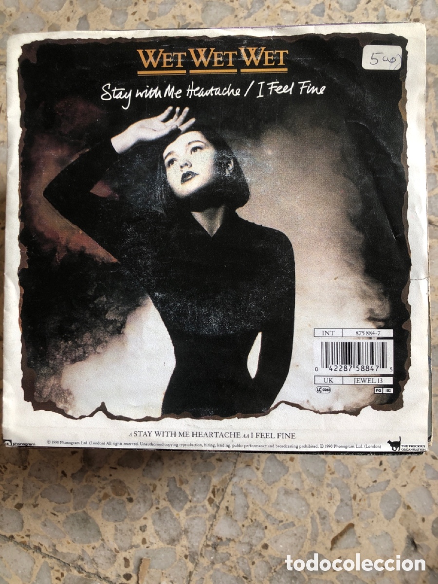 Discos de vinilo: SGL WET WET WET STAY WITH ME HEARTACHE 1990