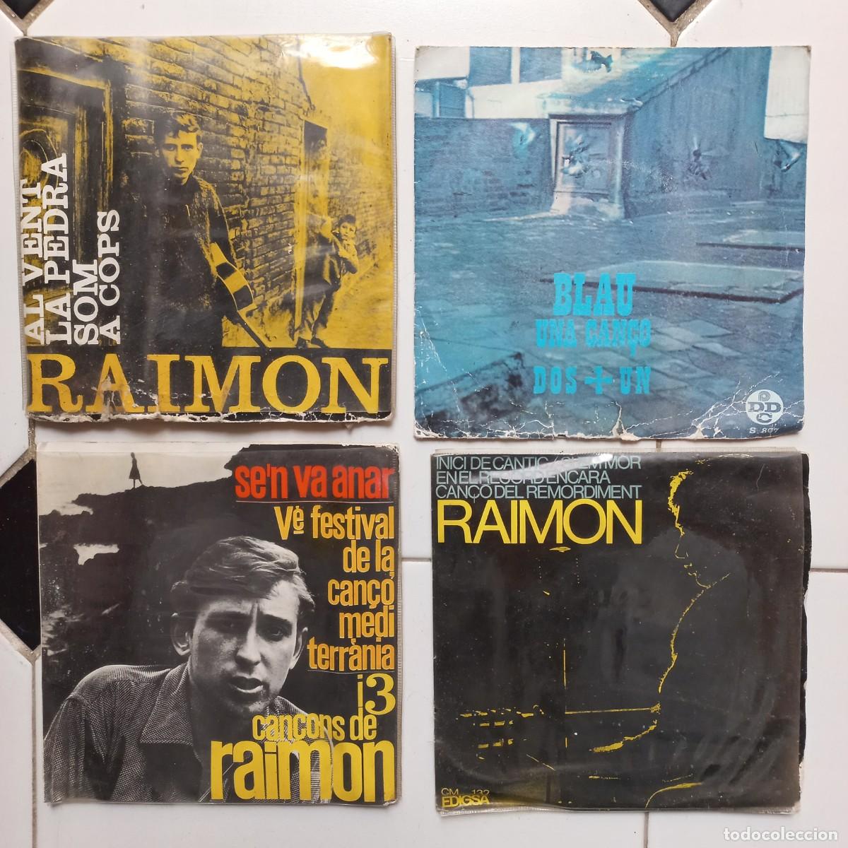 Discos de vinilo: 4 vinilos. 3 lps de Raimon Al vent la pedra S'en va anar Inici de cantic lp de Dos+un Blau una can&ccedil;o