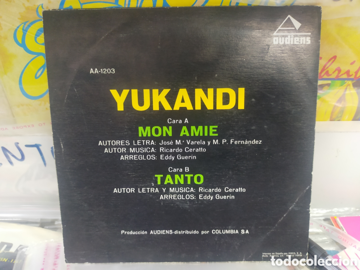 Discos de vinilo: Yukandi single Mon amie 1973 - Foto 2