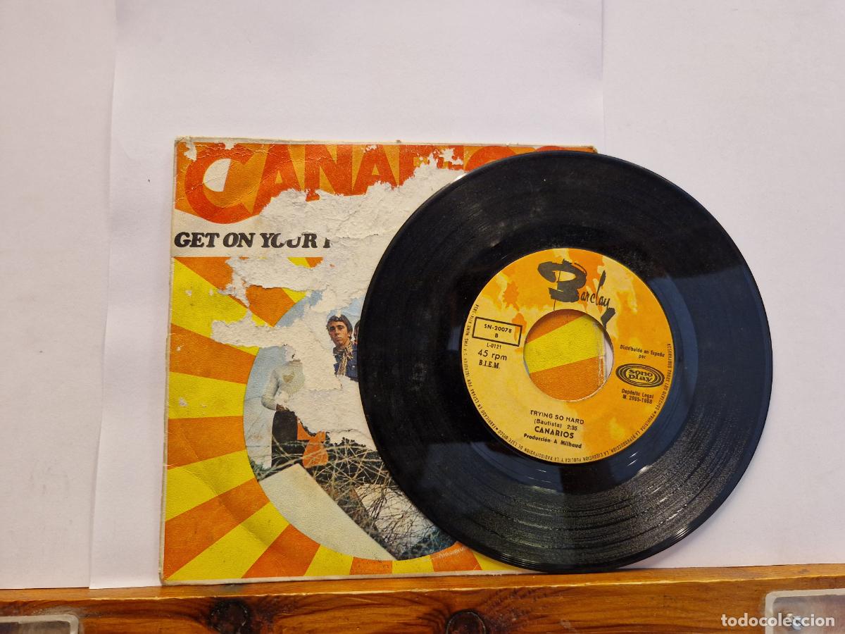 Discos de vinilo: SINGLE. CANARIOS. TRYING SO HARD. - Foto 1