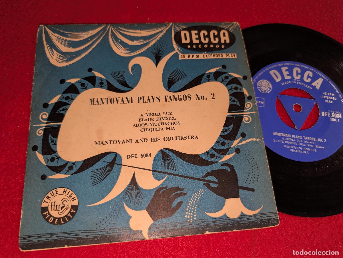 Discos de vinilo: MANTOVANI plays Tangos Vol.2 A media luz/Blaue himmel +2 EP 19?? DECCA ENGLAND latin