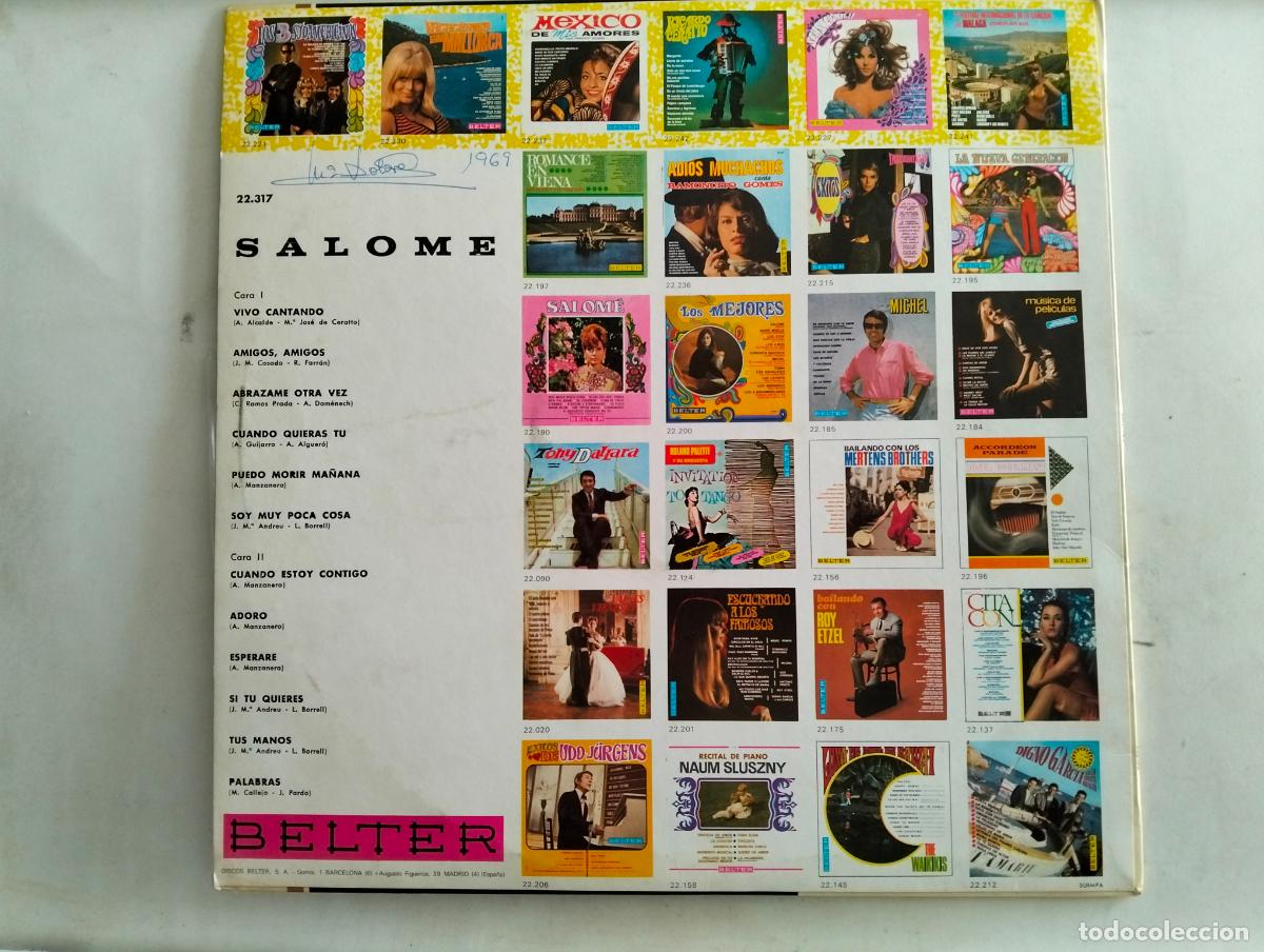 Discos de vinilo: SALOME, DISCO LP, EDITADO BELTER, A&Ntilde;O 1969 - Foto 2