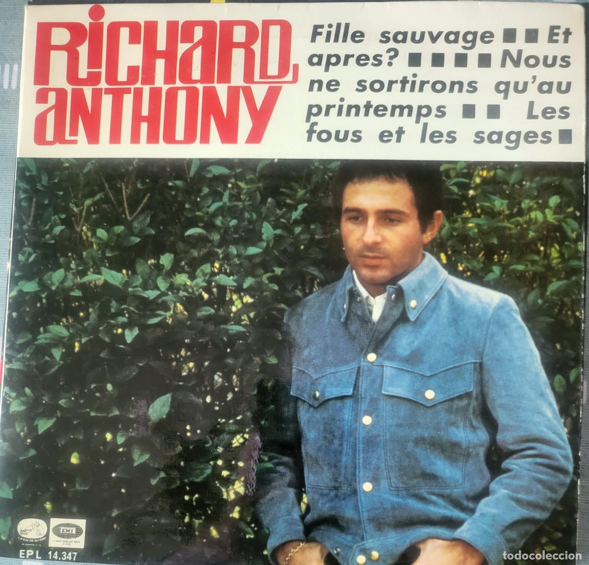 Discos de vinilo: Richard Anthony Ep sello La voz de su amo editado en Espa&ntilde;a a&ntilde;o 1967...